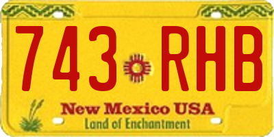 NM license plate 743RHB