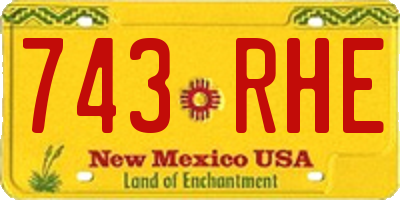NM license plate 743RHE