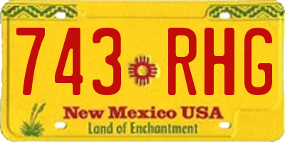 NM license plate 743RHG