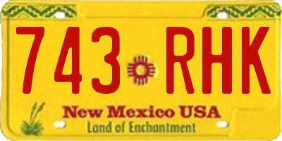 NM license plate 743RHK