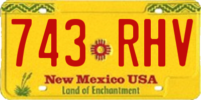 NM license plate 743RHV