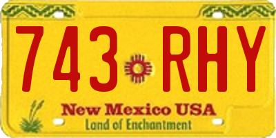 NM license plate 743RHY
