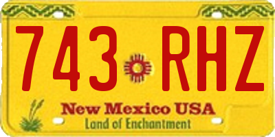 NM license plate 743RHZ