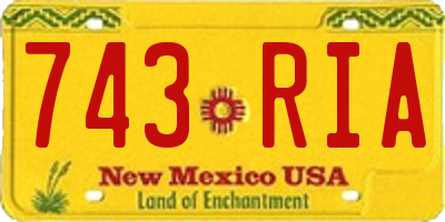 NM license plate 743RIA