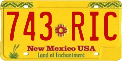 NM license plate 743RIC