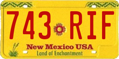 NM license plate 743RIF