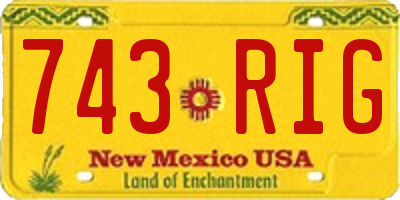 NM license plate 743RIG