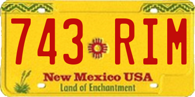 NM license plate 743RIM
