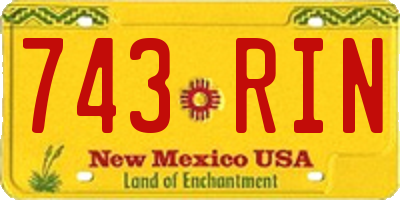 NM license plate 743RIN