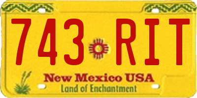 NM license plate 743RIT