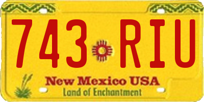 NM license plate 743RIU