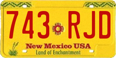 NM license plate 743RJD