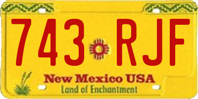 NM license plate 743RJF