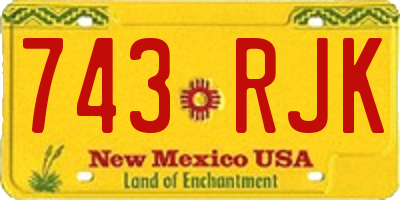 NM license plate 743RJK