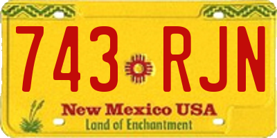 NM license plate 743RJN