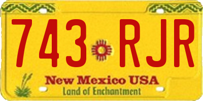 NM license plate 743RJR