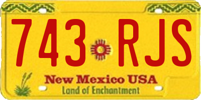 NM license plate 743RJS