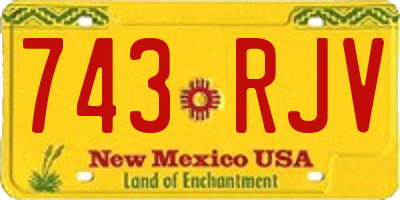 NM license plate 743RJV
