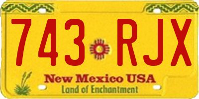NM license plate 743RJX