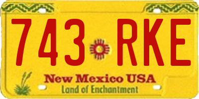 NM license plate 743RKE