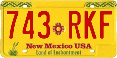 NM license plate 743RKF