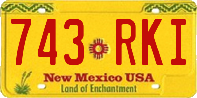 NM license plate 743RKI