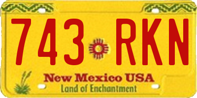 NM license plate 743RKN