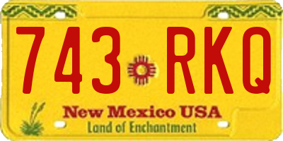 NM license plate 743RKQ