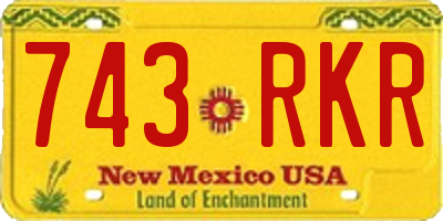 NM license plate 743RKR