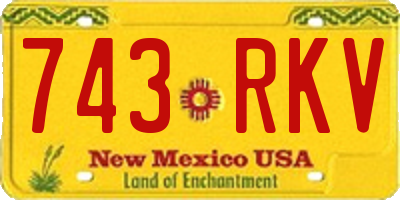 NM license plate 743RKV
