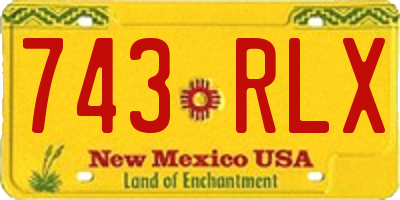 NM license plate 743RLX