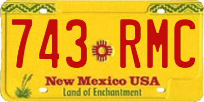NM license plate 743RMC