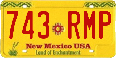 NM license plate 743RMP