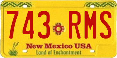 NM license plate 743RMS