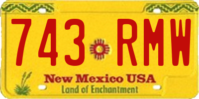 NM license plate 743RMW