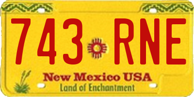 NM license plate 743RNE
