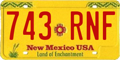 NM license plate 743RNF