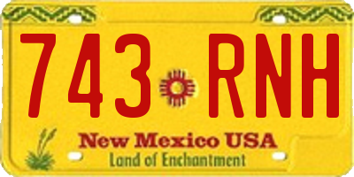 NM license plate 743RNH