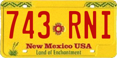 NM license plate 743RNI