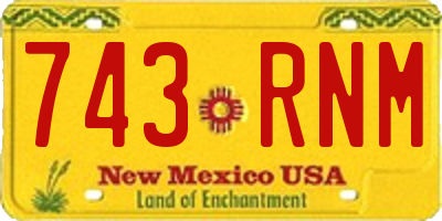 NM license plate 743RNM