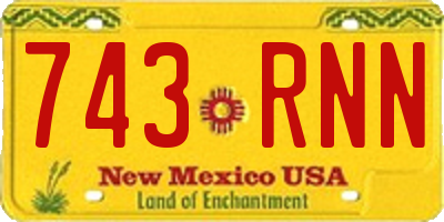 NM license plate 743RNN