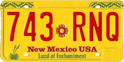 NM license plate 743RNQ