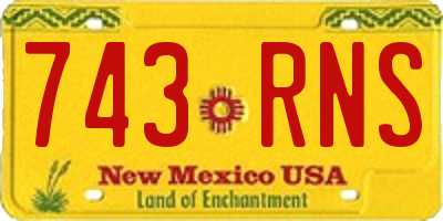 NM license plate 743RNS