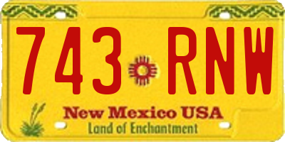 NM license plate 743RNW
