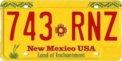 NM license plate 743RNZ