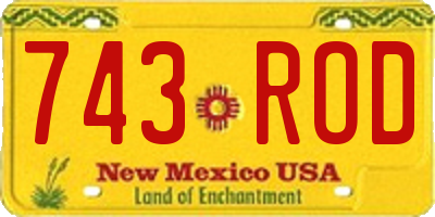 NM license plate 743ROD