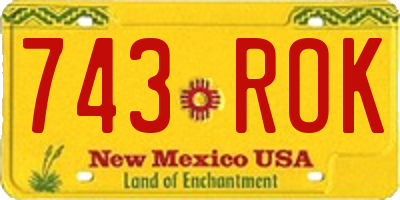 NM license plate 743ROK