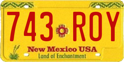 NM license plate 743ROY