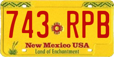 NM license plate 743RPB