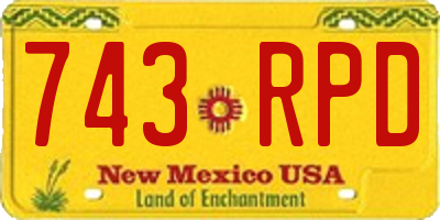 NM license plate 743RPD